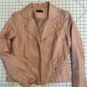 Baccini NWOT faux leather lined bomber jacket P M